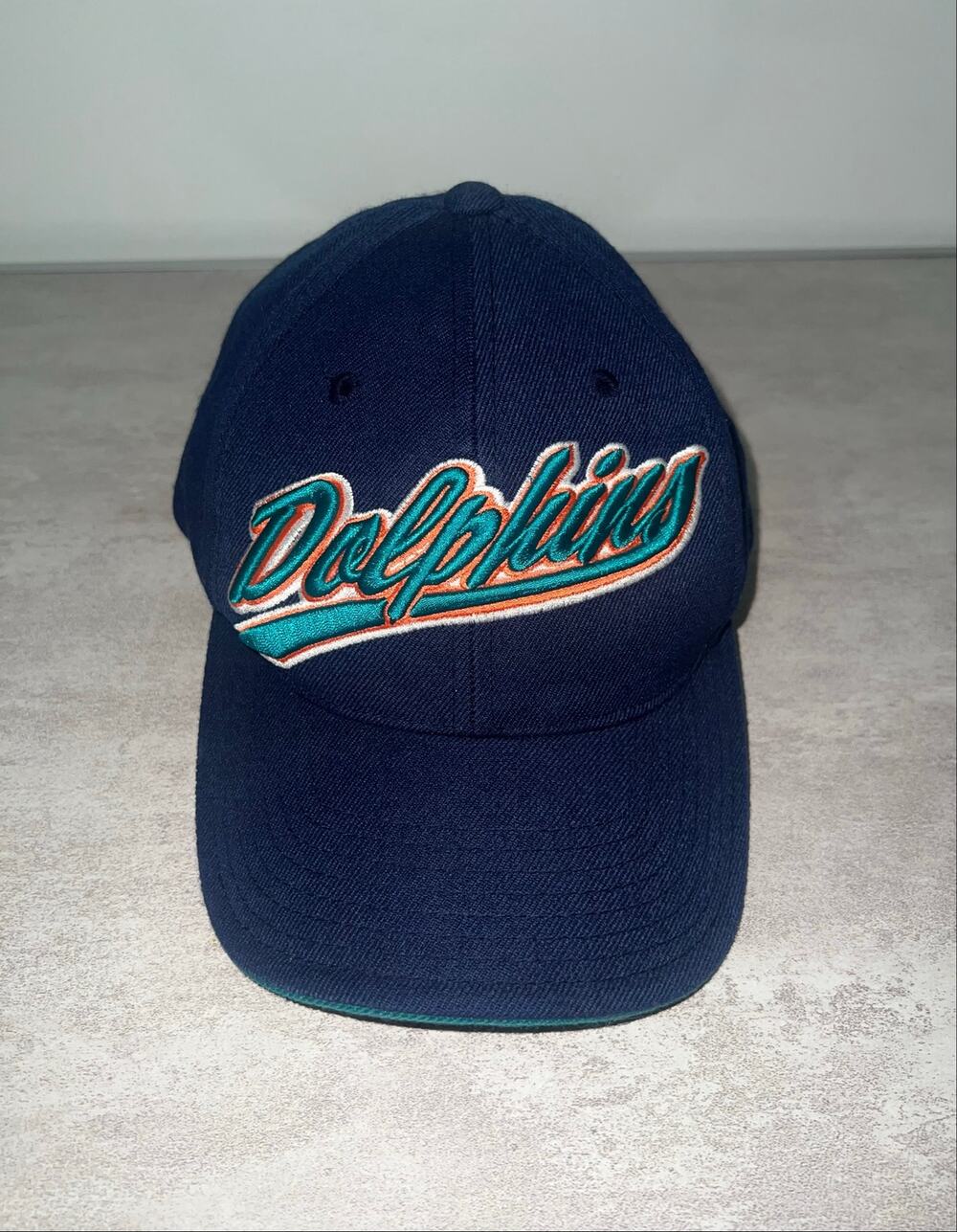 Vintage 90s Miami Dolphins American Needle Navy Blue NFL Snapback Hat Cap NFL